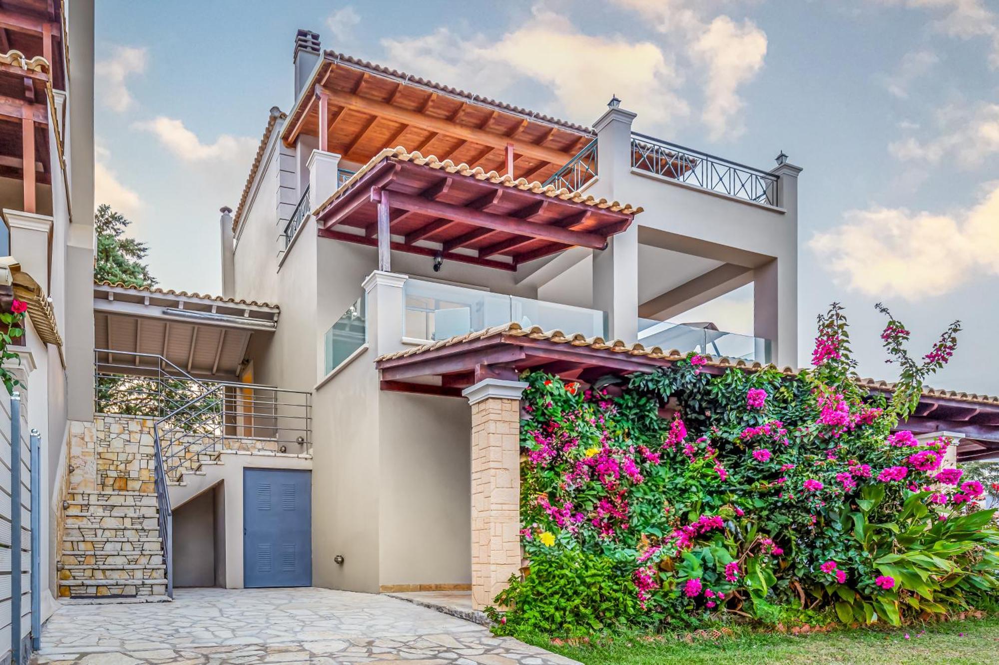 Villa Olivia Corfu - Amazing Sea-View 3 Bedroom Villa With A Pool Gazatika Exterior photo