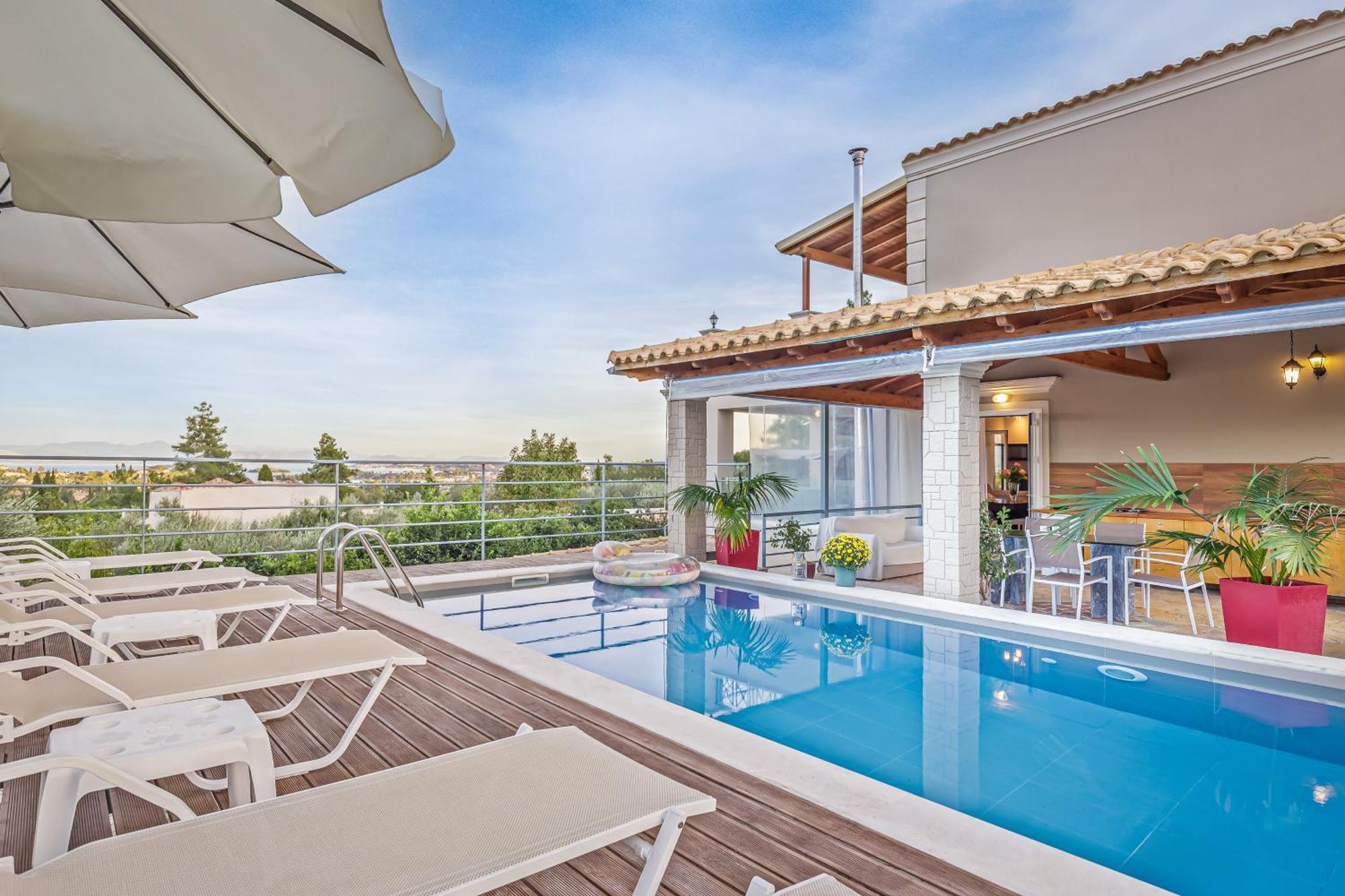 Villa Olivia Corfu - Amazing Sea-View 3 Bedroom Villa With A Pool Gazatika Exterior photo